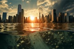 Sunset cityscape with underwater view Product Image 1