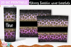 Pink Leopard Skinny Tumbler sublimation wrap design Product Image 2