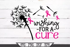 Wishing For A Cure Breast Cancer Awareness SVG Product Image 2