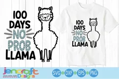 No probllama svg, 100th day of school 100 days of school svg Product Image 1