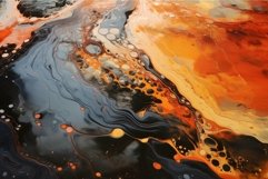 Abstract fluid art background in orange and black Product Image 1