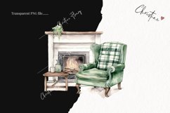Watercolor Farmhouse Fireplace Clipart | Farmhouse Clipart Product Image 2