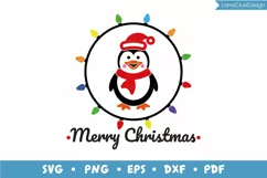 Christmas Penguin with Lights Bulbs - Merry Christmas SVG Product Image 2