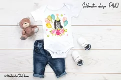 Baby Zebra Sublimation design. Watercolor birthday party PNG Product Image 3