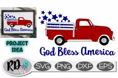 Red White and Blue Truck - A 4th of July Cut File for Cricut Product Image 1