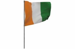 Cote d&#039;ivoire - Ivory Coast flag on pole. Product Image 1