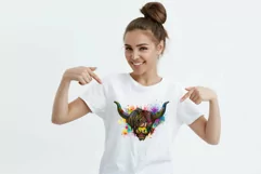 Alpine Cow, png cow ,Rainbow cow png Sublimation T-shirt des Product Image 2