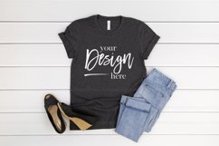 Dark Grey Heather T-Shirt Mockup | 3001 Bella Canvas Mockup Product Image 2