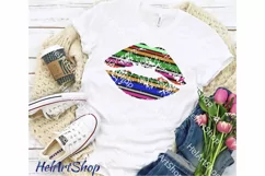 Serape Lips png, Distressed Lips Png, Grunge Product Image 2
