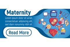 Maternity concept banner, cartoon style Product Image 1