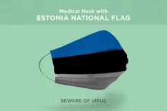 Medical Mask with eritrea estonia ethiopia fiji Nation Flags Product Image 2