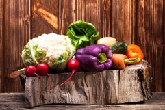 Vegetables on the wooden stump Product Image 1