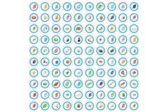100 mobile app icons set, isometric 3d style Product Image 1