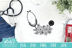 Floral Stethoscope SVG File, Nurse, Doctor, Medical Product Image 5