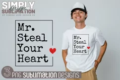 Boys Valentine Sublimation Design| Png | Mr Steal Your Heart Product Image 2