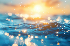 Blue Sea Water With Bokeh Effect Background Wallpaper Product Image 1