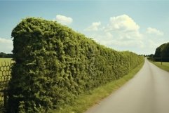 Lush green hedge along countryside road Product Image 1