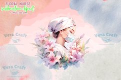 Floral Nurse Watercolor Sublimation Clipart Product Image 4