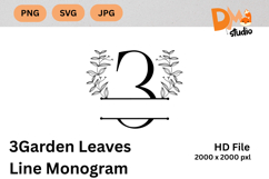 3Garden Leaves Line Monogram Product Image 1