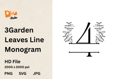 3Garden Leaves Line Monogram Product Image 1