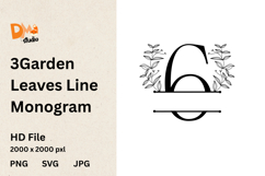 3Garden Leaves Line Monogram Product Image 1