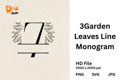 3Garden Leaves Line Monogram Product Image 1