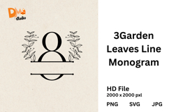 3Garden Leaves Line Monogram Product Image 1