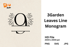 3Garden Leaves Line Monogram Product Image 1