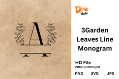 3Garden Leaves Line Monogram Product Image 1