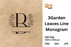 3Garden Leaves Line Monogram Product Image 1
