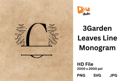 3Garden Leaves Line Monogram Product Image 1
