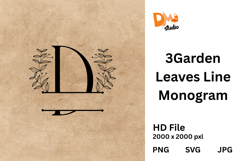 3Garden Leaves Line Monogram Product Image 1