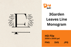 3Garden Leaves Line Monogram Product Image 1