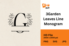 3Garden Leaves Line Monogram Product Image 1