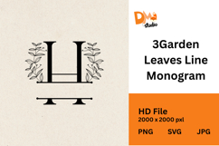 3Garden Leaves Line Monogram Product Image 1