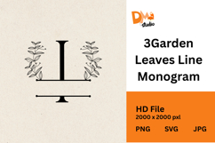 3Garden Leaves Line Monogram Product Image 1