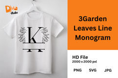 3Garden Leaves Line Monogram Product Image 1