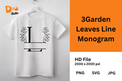 3Garden Leaves Line Monogram Product Image 1