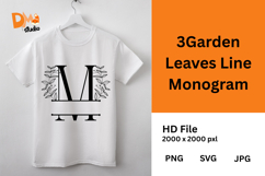 3Garden Leaves Line Monogram Product Image 1