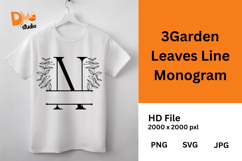 3Garden Leaves Line Monogram Product Image 1