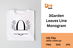 3Garden Leaves Line Monogram Product Image 1