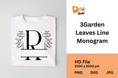 3Garden Leaves Line Monogram Product Image 1