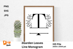 3Garden Leaves Line Monogram Product Image 1