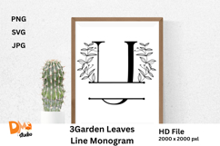 3Garden Leaves Line Monogram Product Image 1