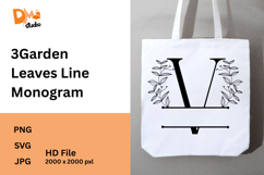 3Garden Leaves Line Monogram Product Image 1
