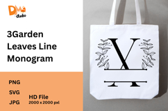 3Garden Leaves Line Monogram Product Image 1