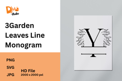 3Garden Leaves Line Monogram Product Image 1