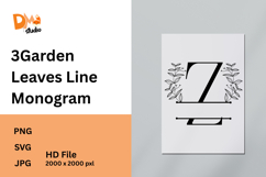 3Garden Leaves Line Monogram Product Image 1