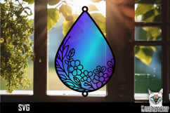 Suncatcher Car Charm Flowers SVG, Hanging Ornament SVG Product Image 1