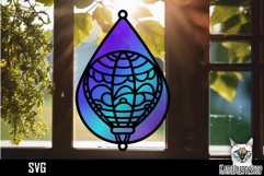 Suncatcher Car Charm SVG, Air balloon Ornament SVG Product Image 1